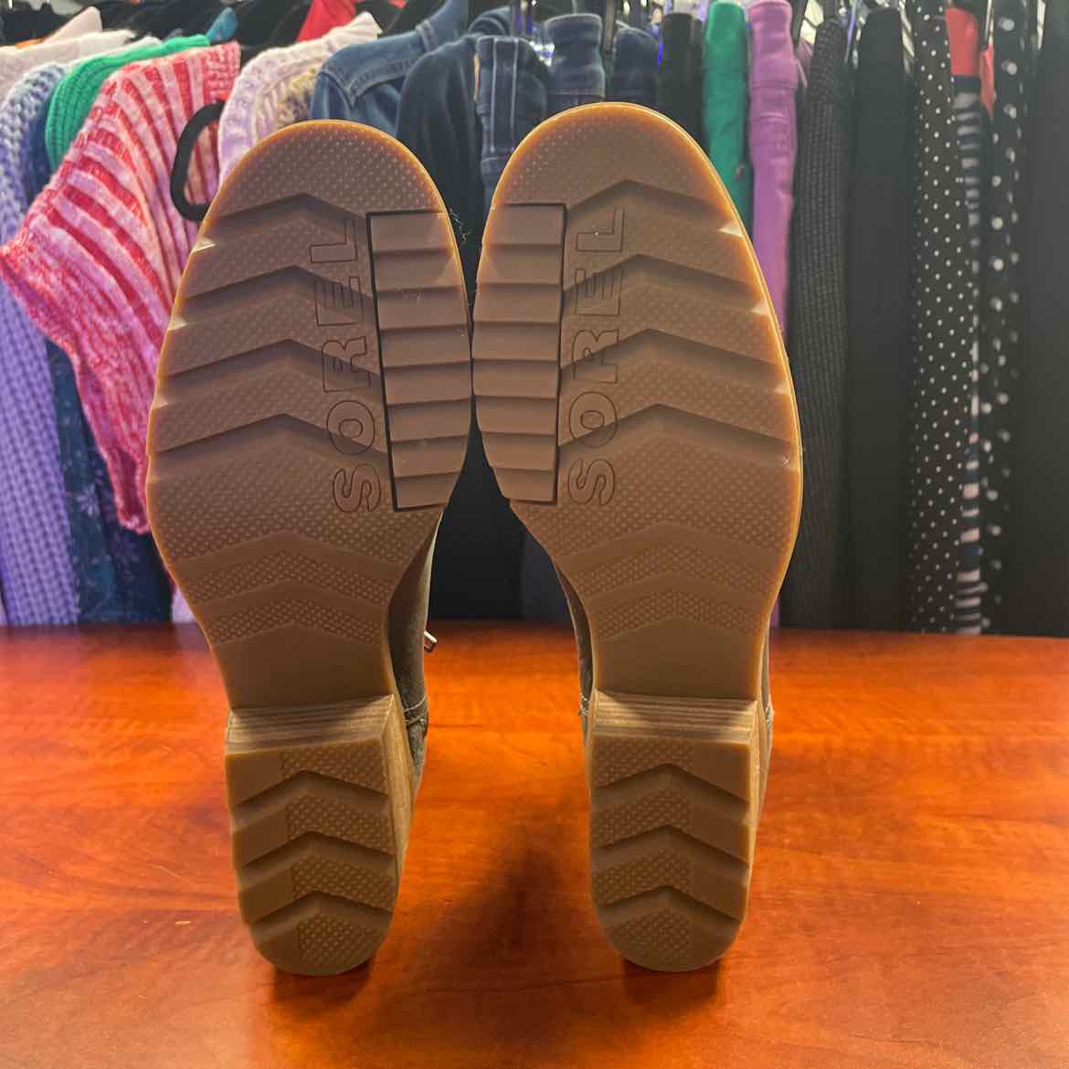 Sorel Cate Booties Waterproof Gray Leather Size 8