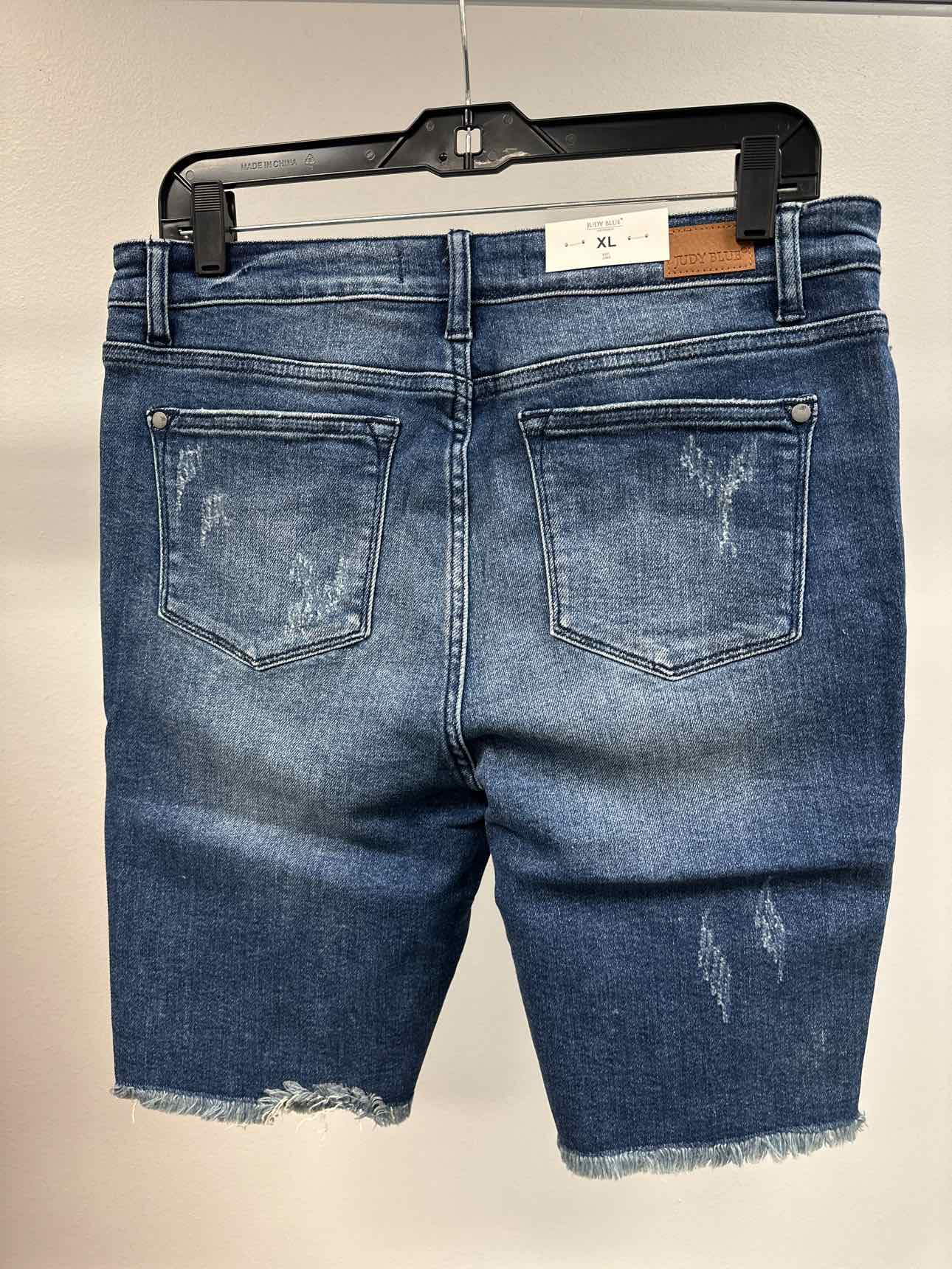 Judy Blue High Rise Cut Off Bermuda Denim Dark Wash Shorts