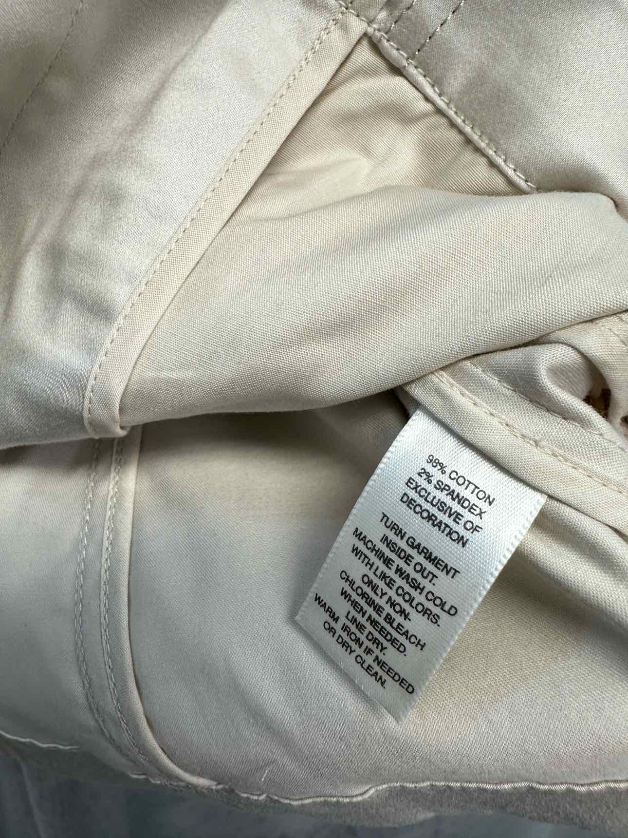 WHBM NEW NWT Ruffle Trim Lightweight Belted Blazer Size 2 Tan Jacket