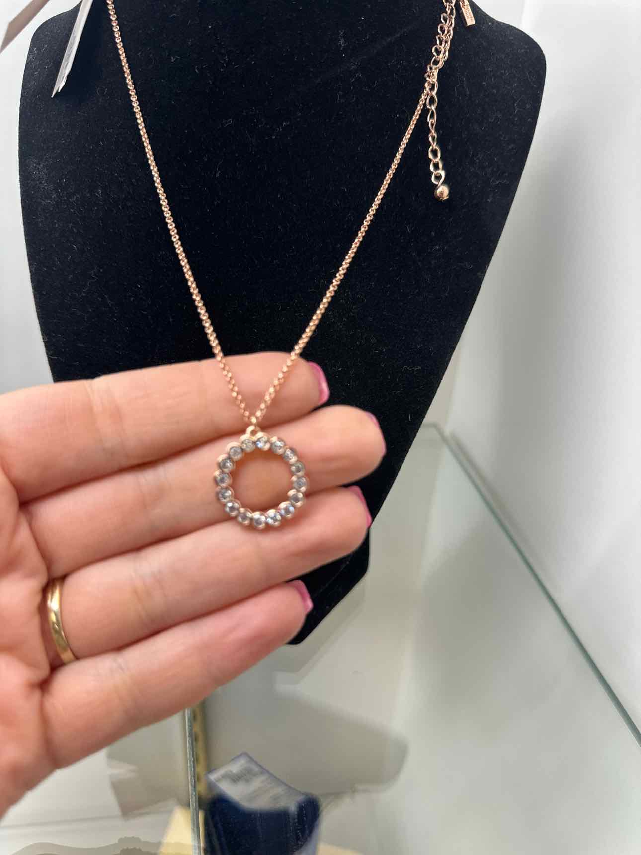 Kate Spade Full Circle Rhinestone Rose Gold Necklace NEW