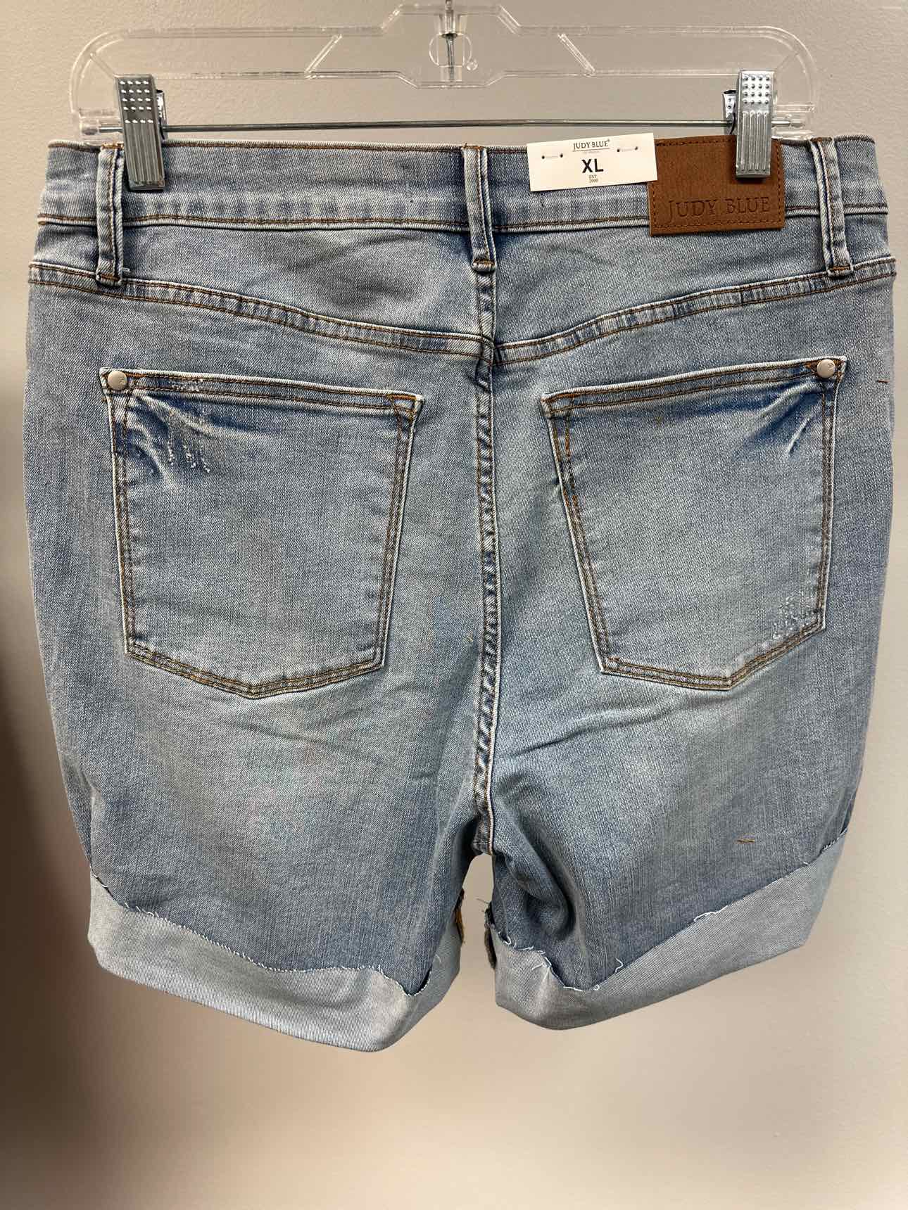 Judy Blue High Waist Tummy Control Cool Denim Medium Wash Shorts