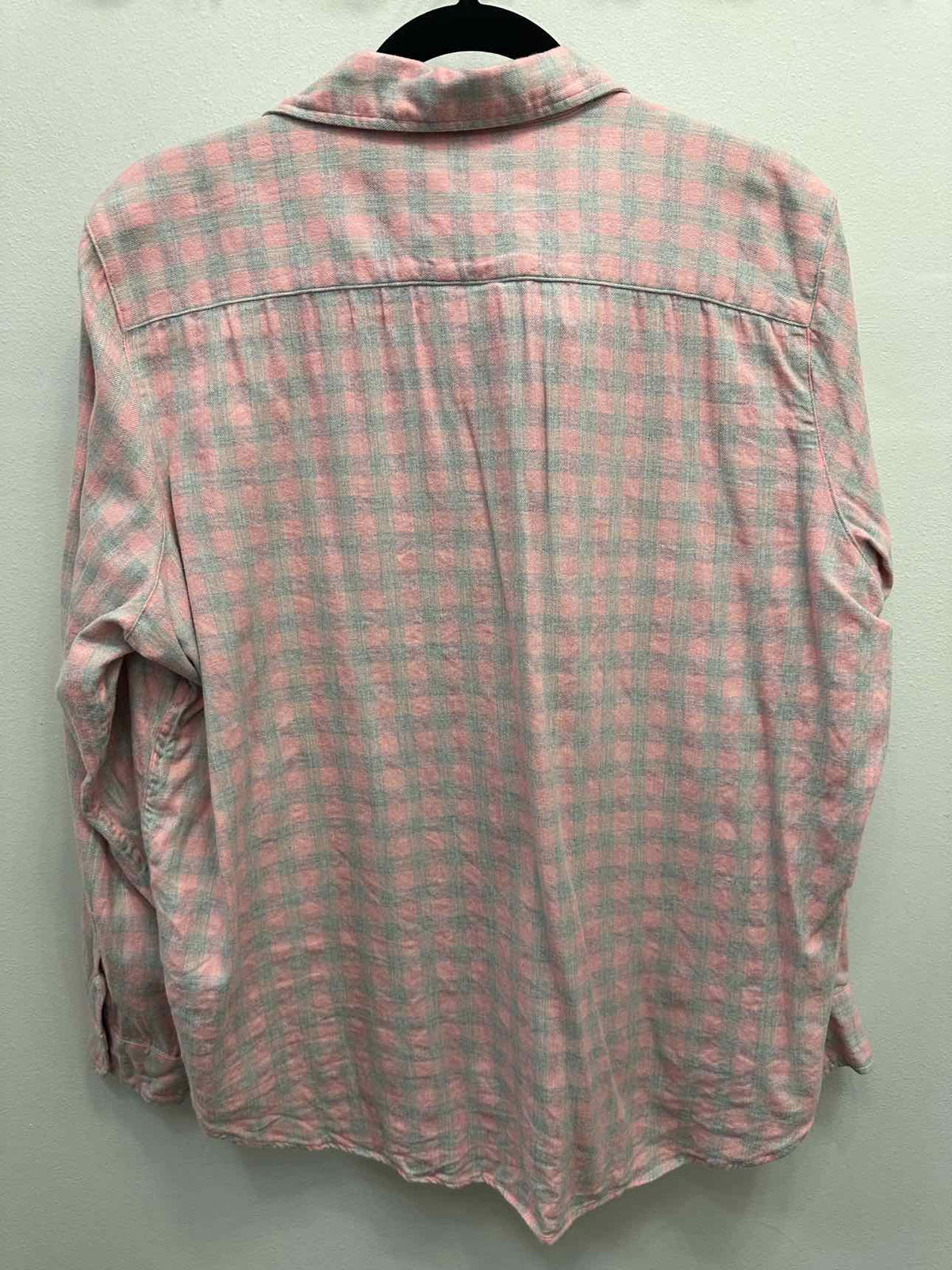 Frank & Eileen Italian Flannel Button Down Long Sleeve Size Medium Pink/Grey Top