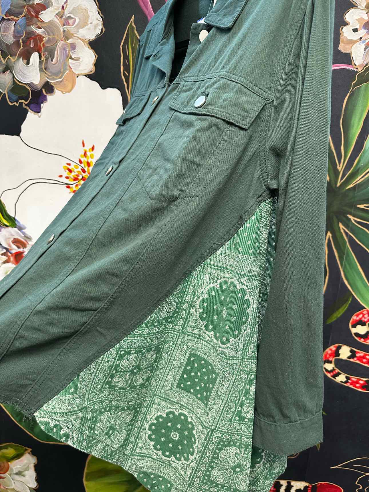 Davi & Dani Size Medium Green Denim Women's Jacket