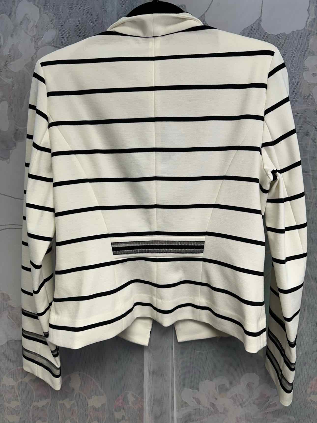 WHBM NEW NWT Striped Long Sleeve Blazer Size 10 White/Black Jacket