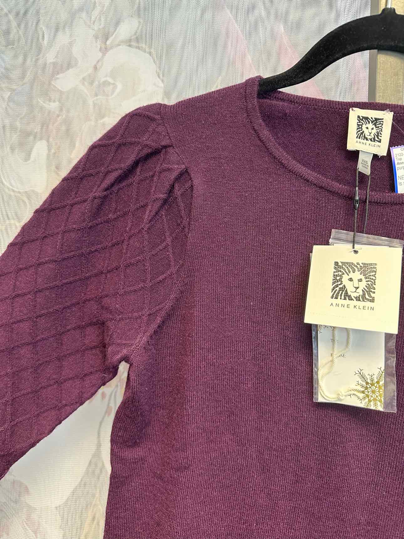 Anne Klein Size xxs Purple Long Sleeve Top NEW