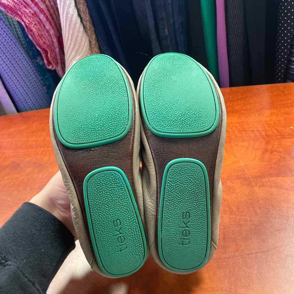 Tieks Taupe Leather Ballet Flats Size 7