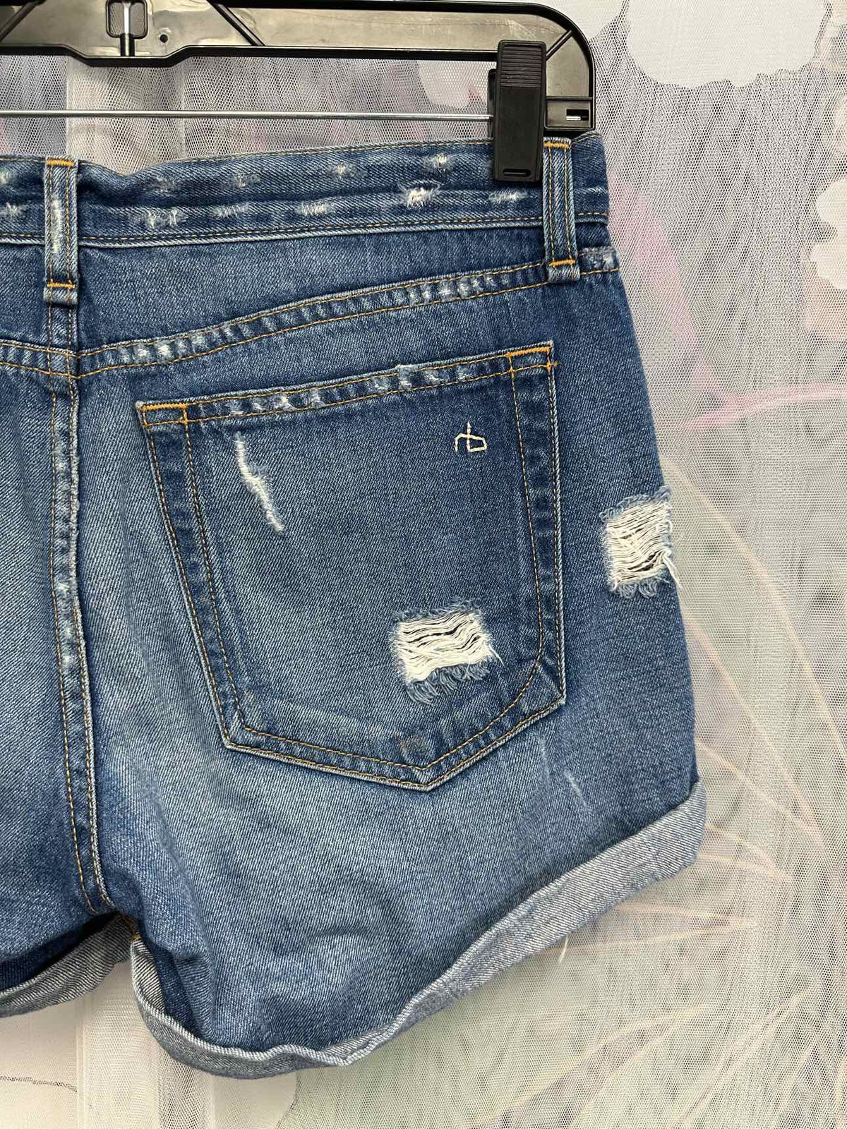 rag & bone Heavily Distressed Cuffed Size 24 Denim Shorts