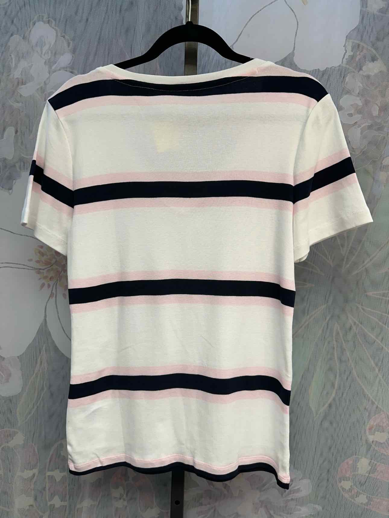 Tommy Hilfiger Size Large White/Pink Top