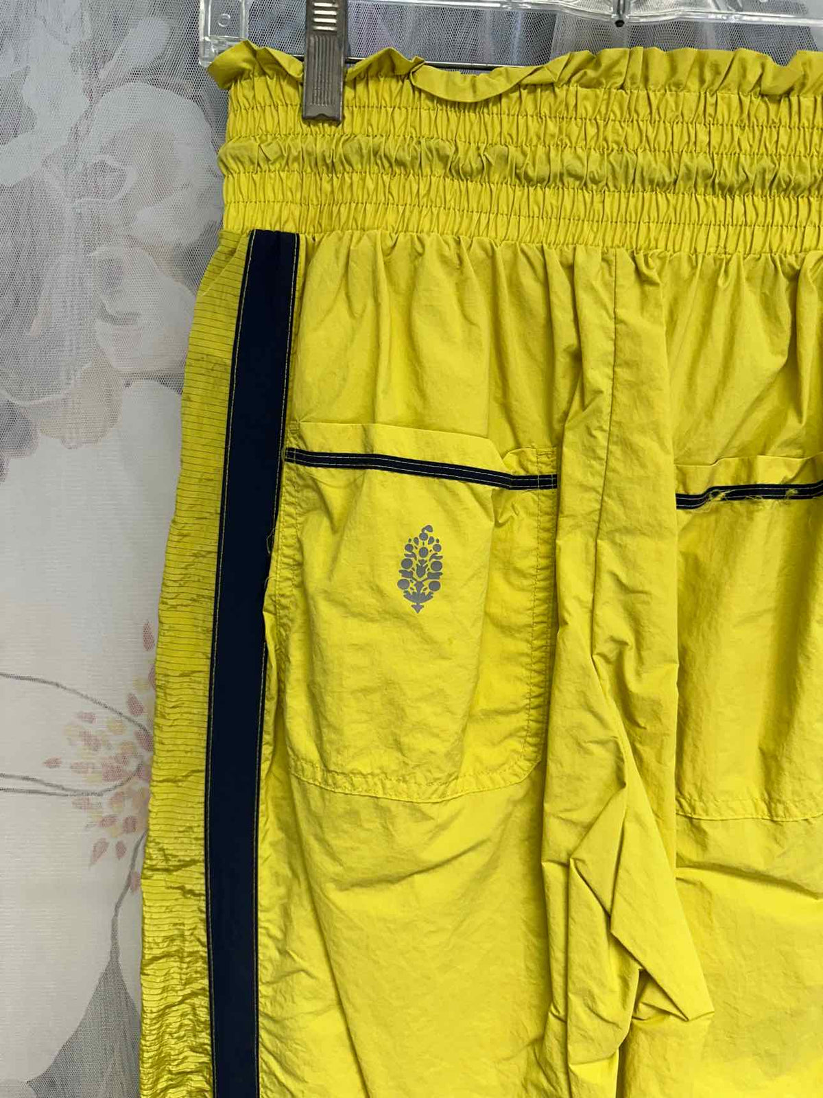 FP Movement Paperbag Drawstring Waist Nylon Size Small neon green Pants