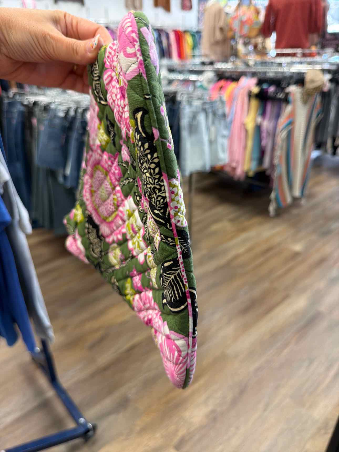Vera Bradley Olivia Pink Floral Olive Tote Handbags, Retired Print