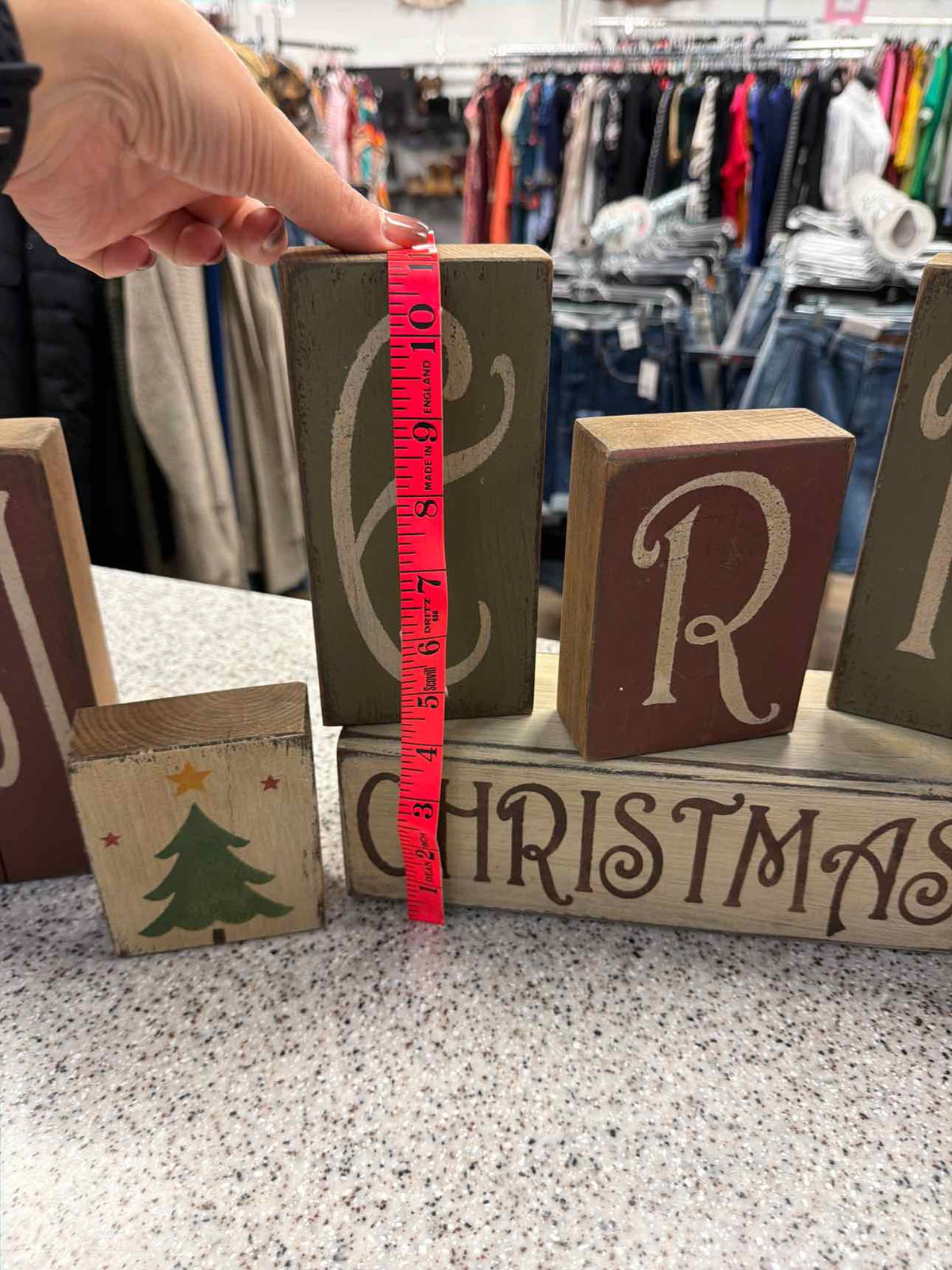 Happy Thanksgiving / Christmas Double Sided Primitive Wood Blocks Household
