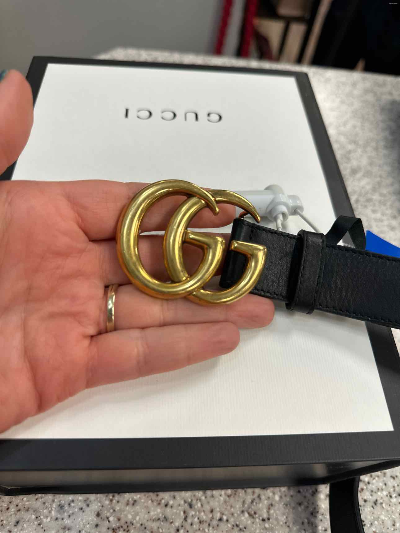 Gucci Size 34 Black Marmont 1" wide Belt