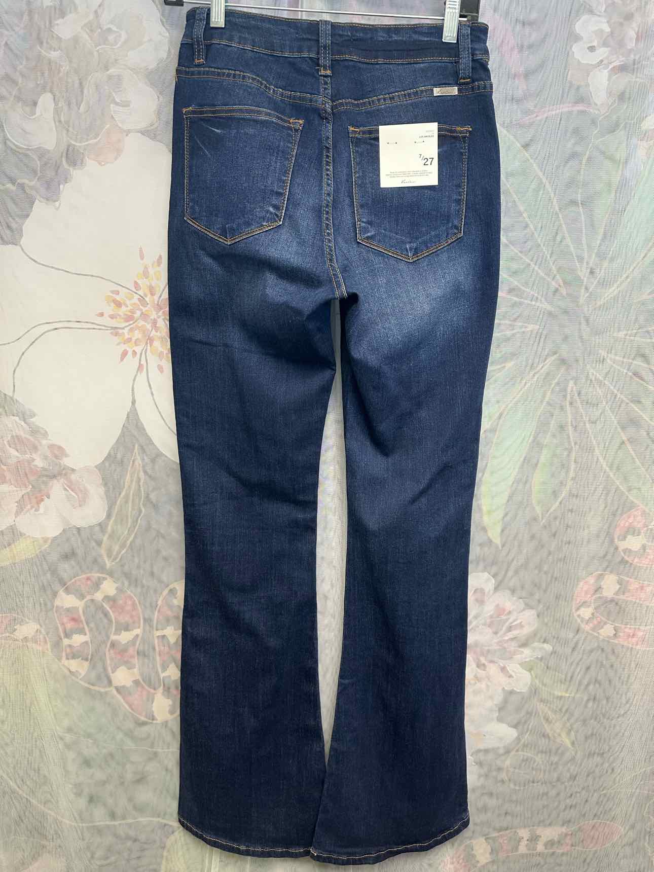 KanCan NEW NWT Dark Wash Flare Long Inseam Size 7/27 Denim Jeans