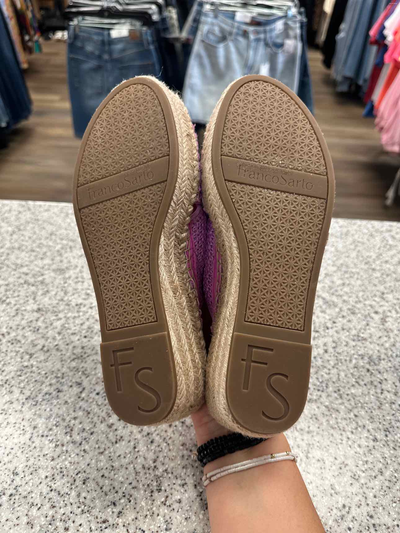 Franco Sarto Size 7.5 Hot Pinkslip on woven espadrille platform NEW Shoes