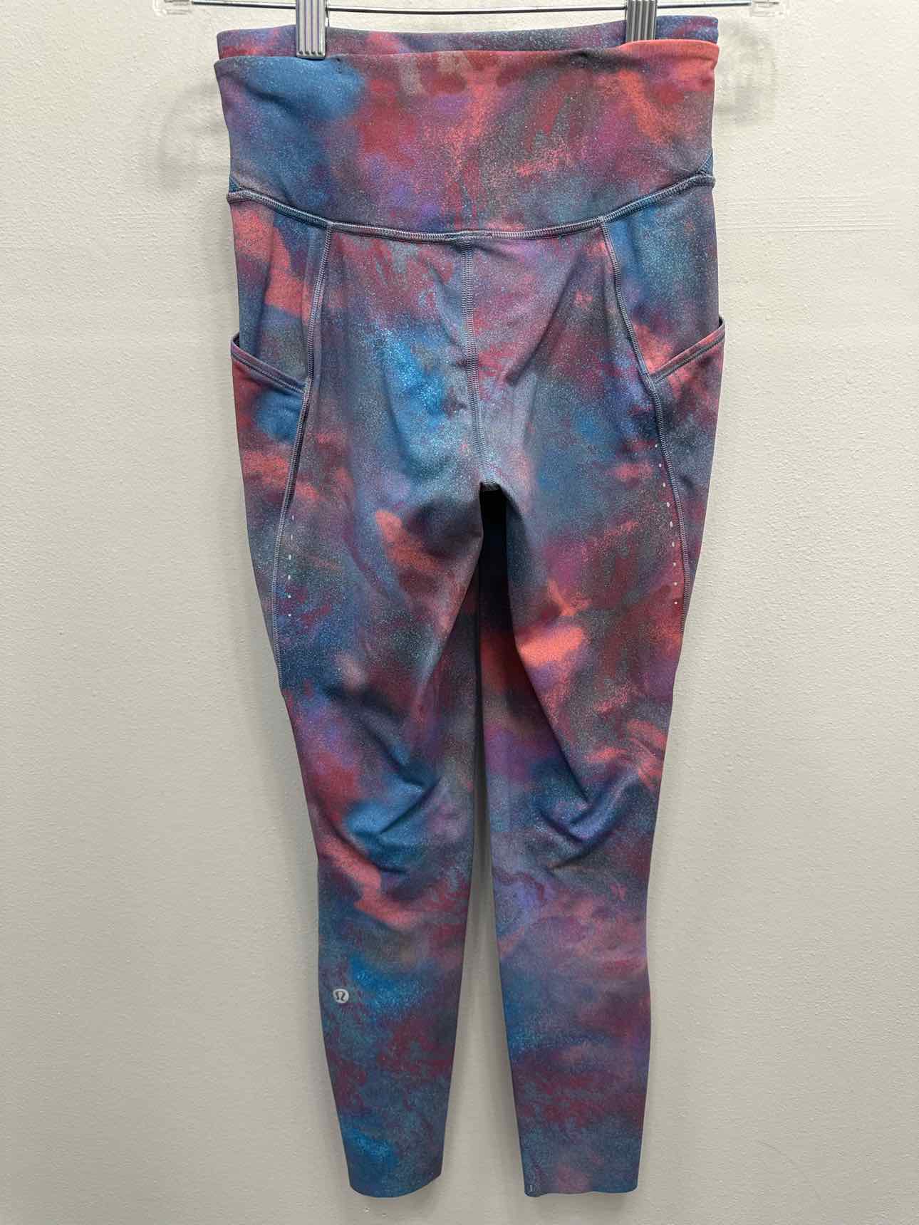 Lululemon Wunder Train Ombre Print High Waist Size 4 Blue/Pink Leggings