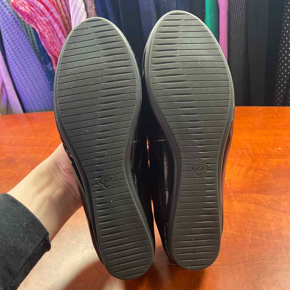 Easy Spirit Gramercy Black Patent Leather Ballet Flats Size 7 1/2