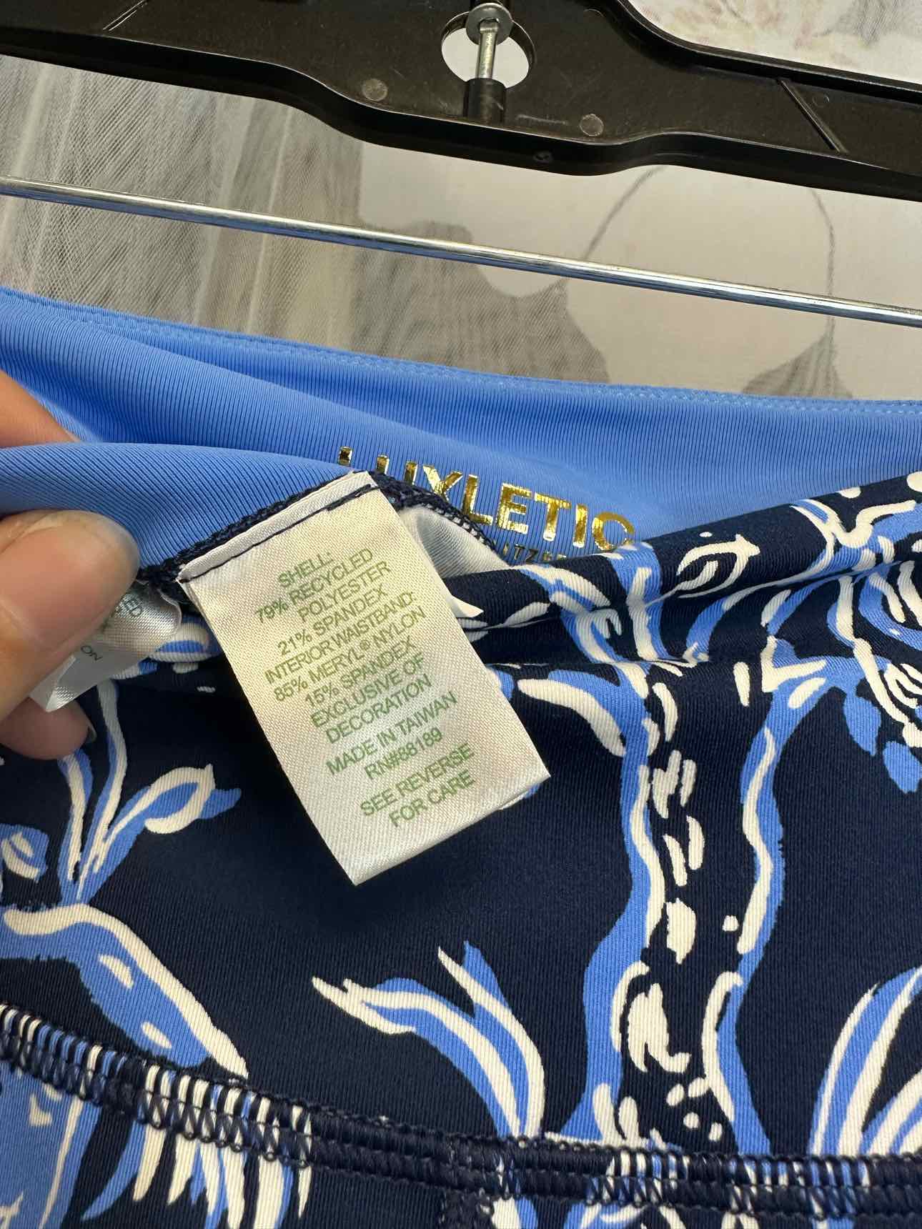 Lilly Pulitzer Giraffe Floral Tropical High Waist Size Medium Blue Leggings