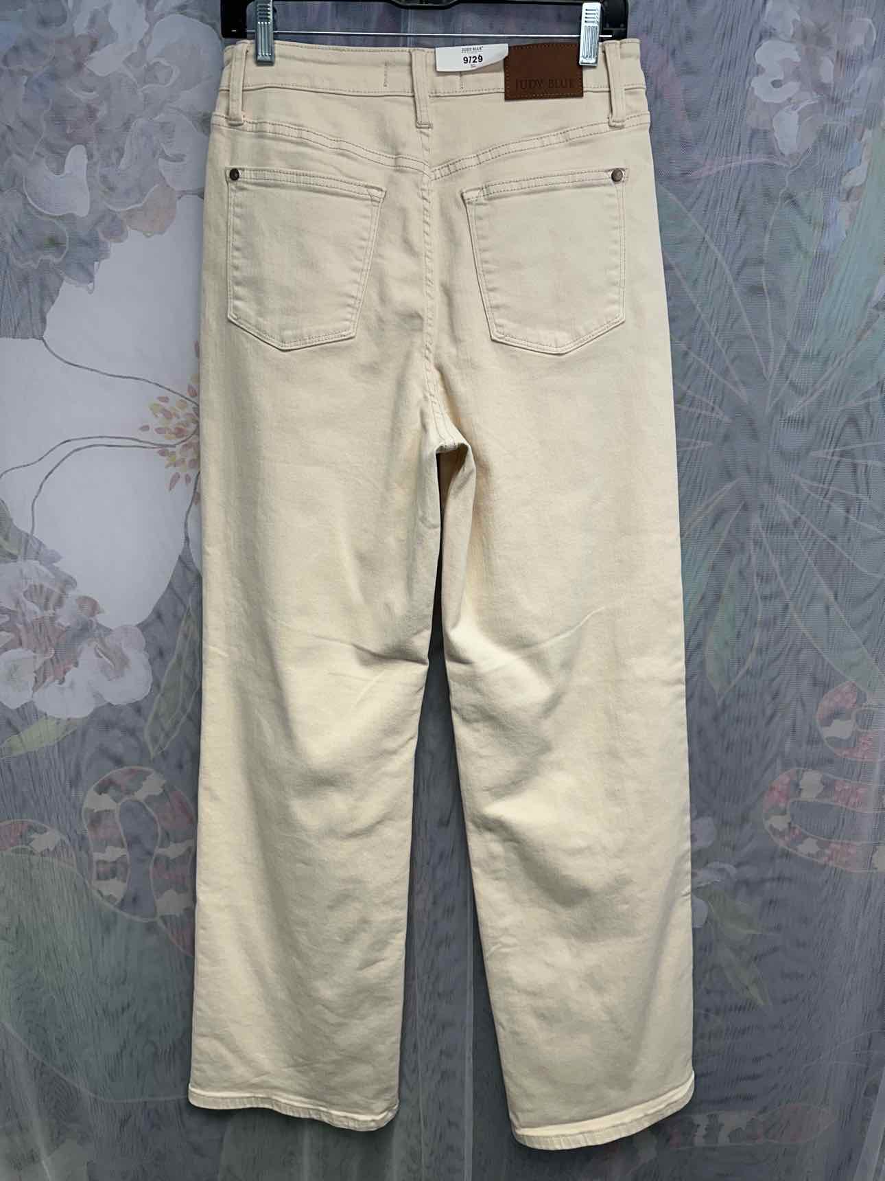 Judy Blue NEW NWT Crochet Knee Patch Wide Leg High Waist Size 9/29 Tan Jeans