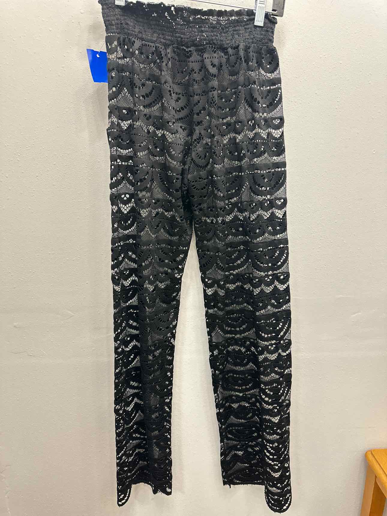 Miken Size Small Black full lace drawstring swim lounge pants