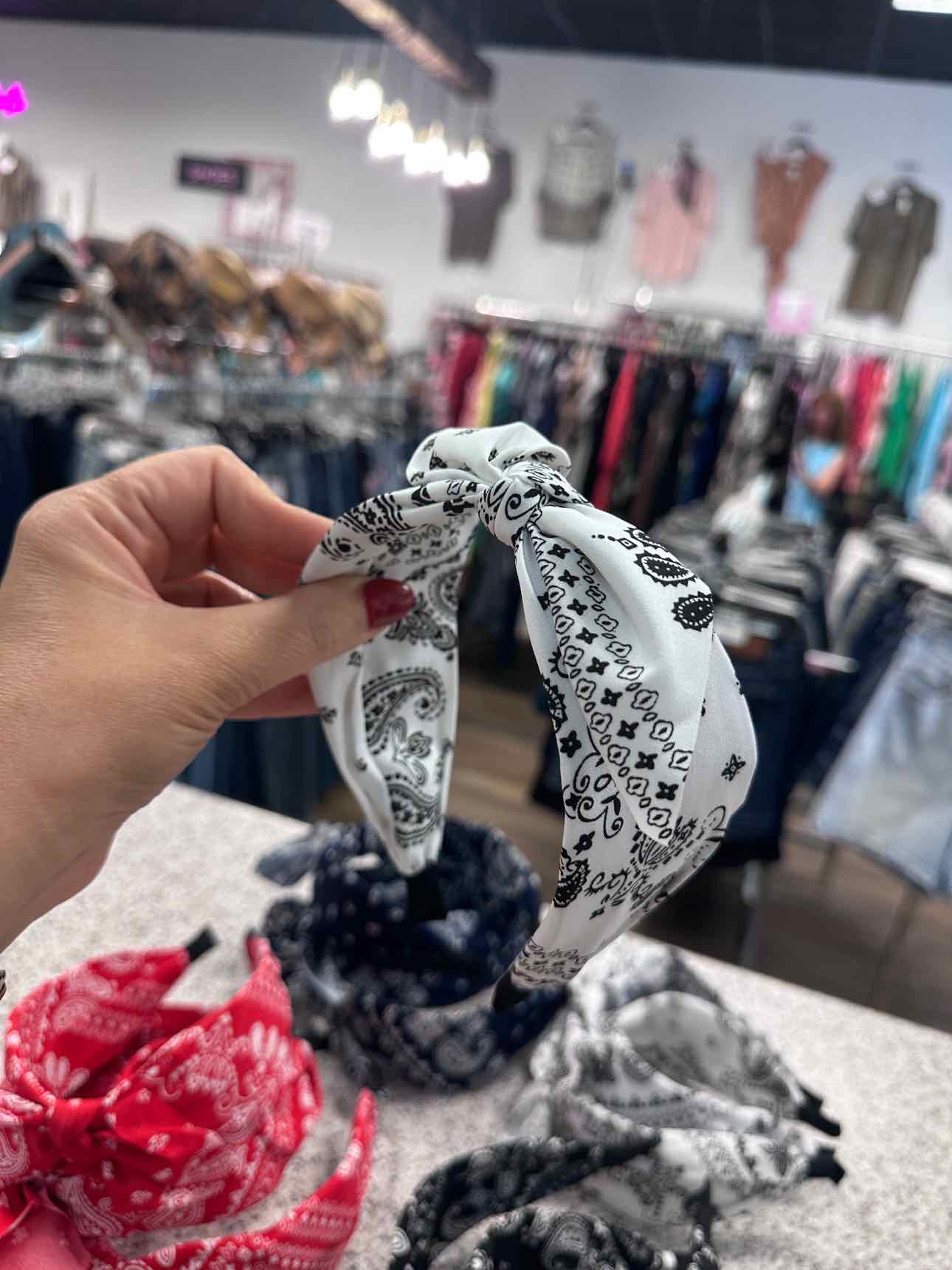 Bandana Paisley Boho Print with Tied Bow Headband