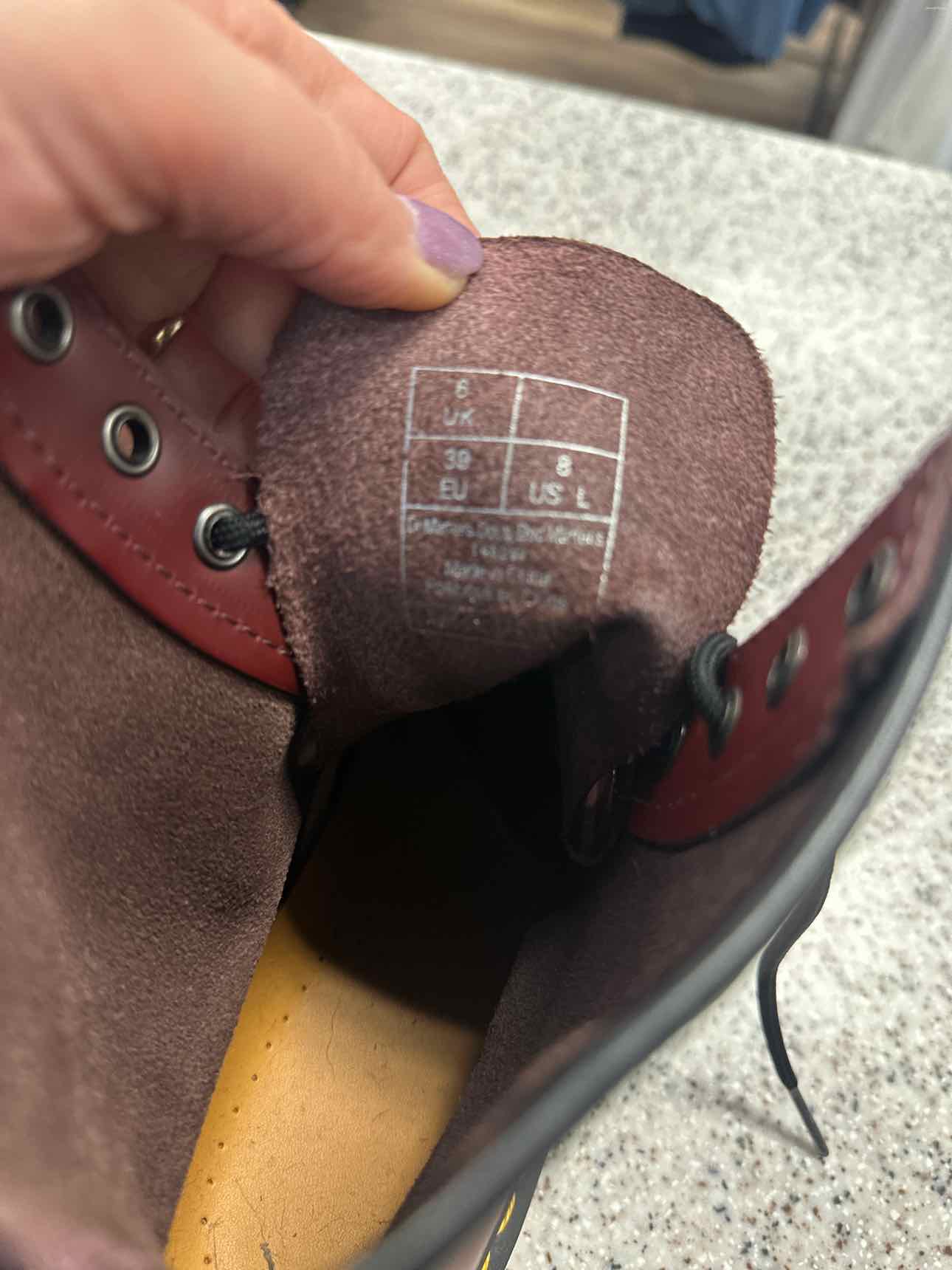 Dr. Martens Size 8 1460 Cherry Red Leather Lace Up 8-Eye Boots