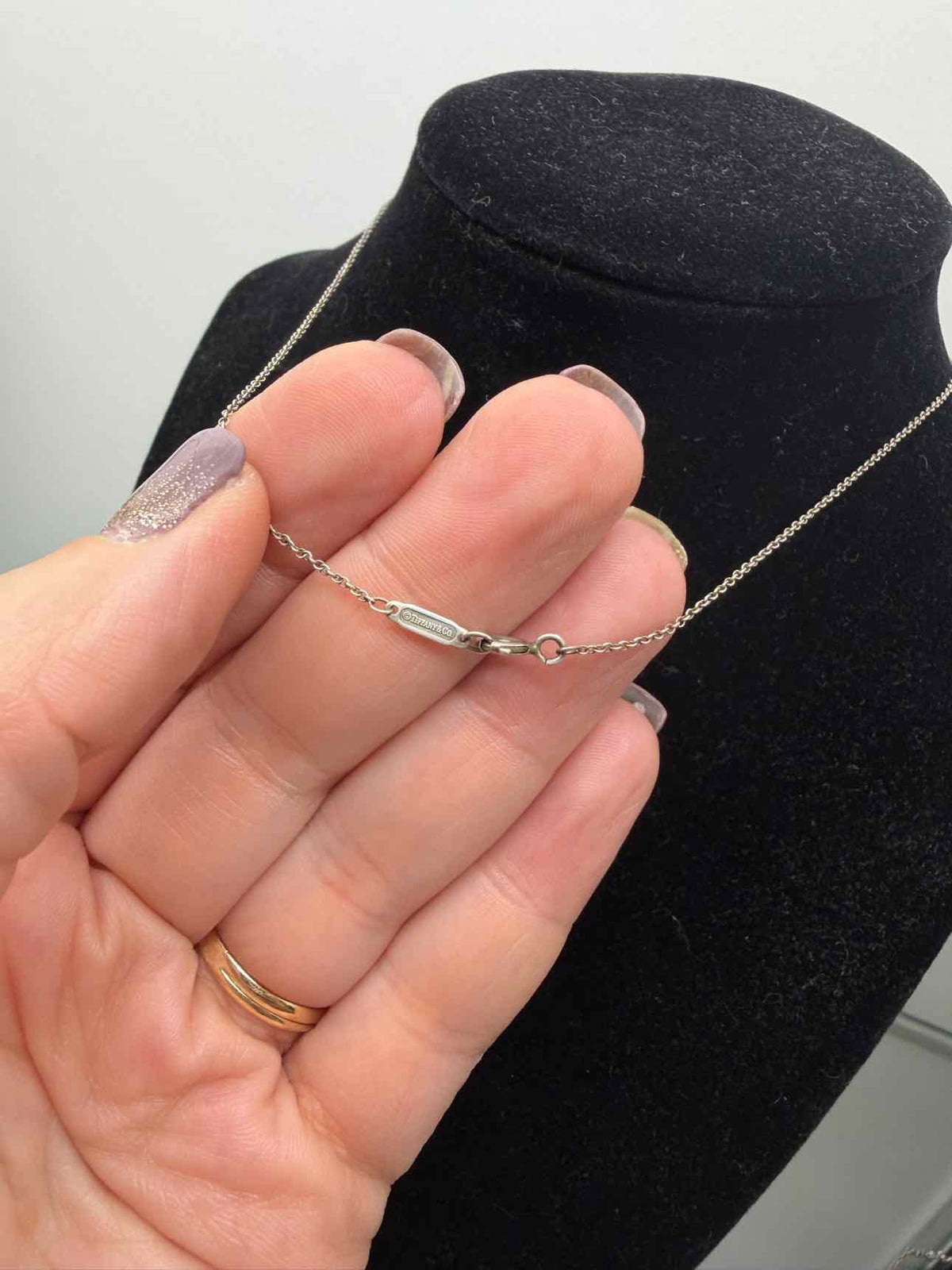 Tiffany & Co. 17" Heart Lock Pendant Sterling Silver Necklace