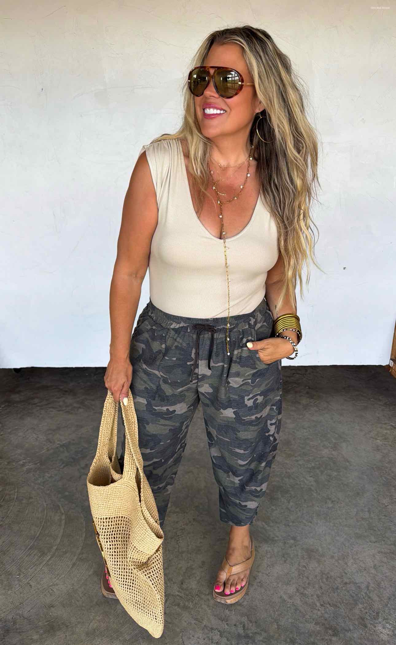Blakeley Keaton Terry Camo Cropped Pants