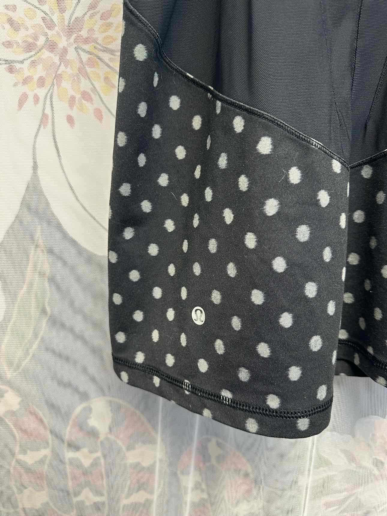 Lululemon Exquisite Dot Print Racerback Mesh Size 8 Black Cami Tank Top