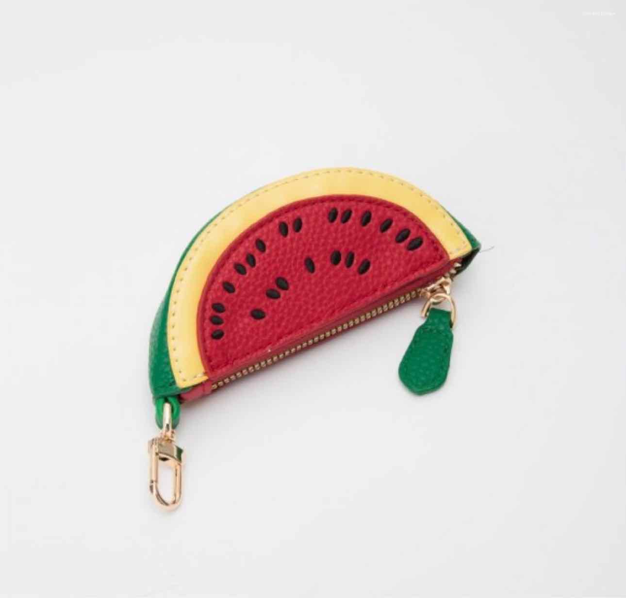 Vegan Leather Fruit Coin Pouch Zipper Pouch Bag Charm