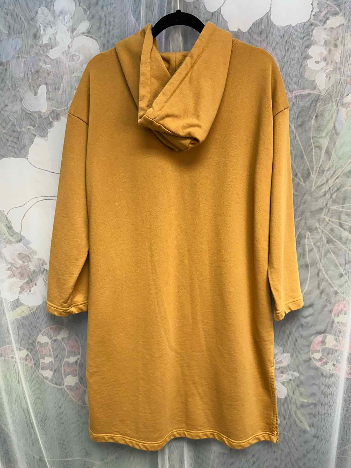 Listicle Double Zip Up Duster Size Small Mustard Hoodie Sweat Shirt
