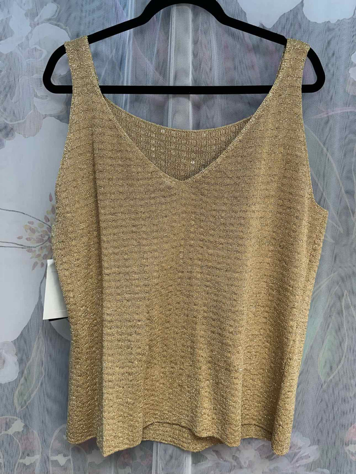 Dana Buchman NEW NWT Linen Blend Shimmer Knit Tank Size 2X GOLD Top