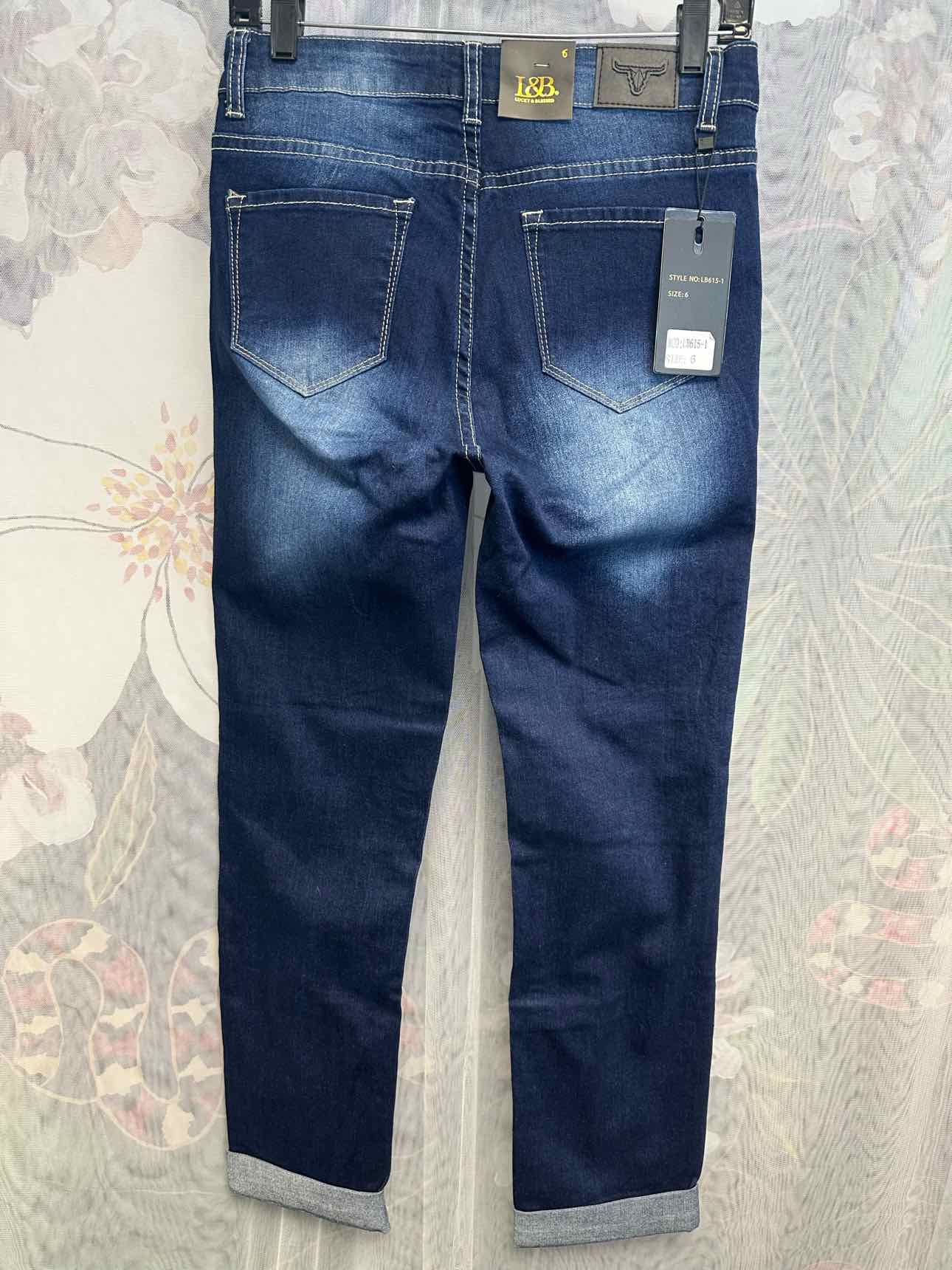 L&B NEW NWT Camo Patch Distressed Boyfriend Fit Size 6 Denim Jeans