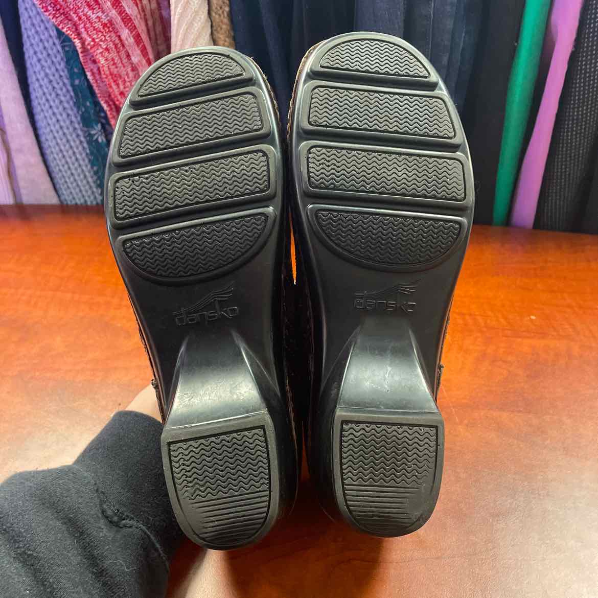 Dansko Sienna Brown Leather Clogs Size 39