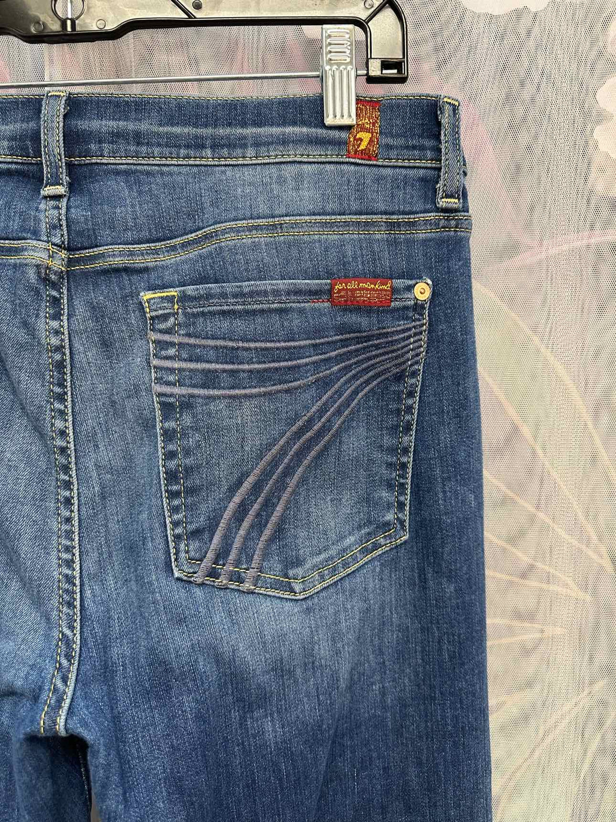 7 For All Mankind Dojo Super Wide Leg Midrise Size 31 Denim Jeans