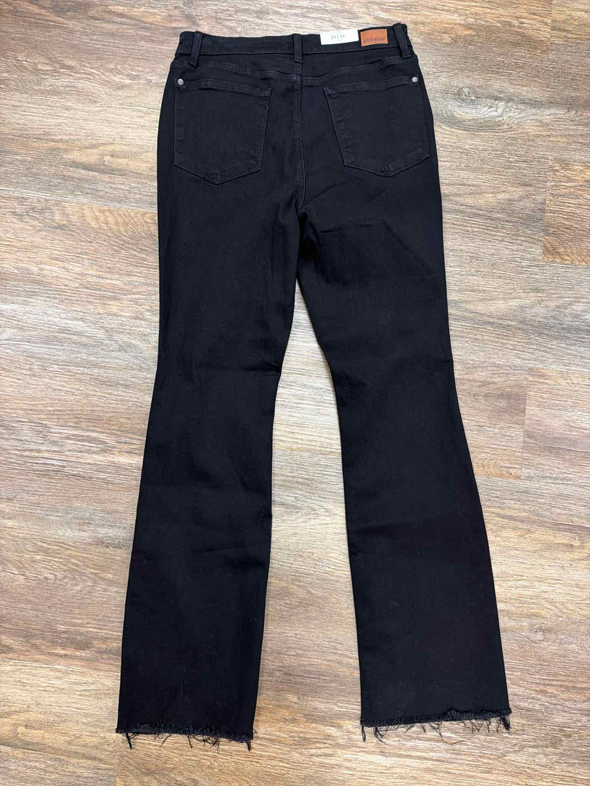 Judy Blue Size 13(31) High waist button fly raw hem bootcut Denim Black Jeans