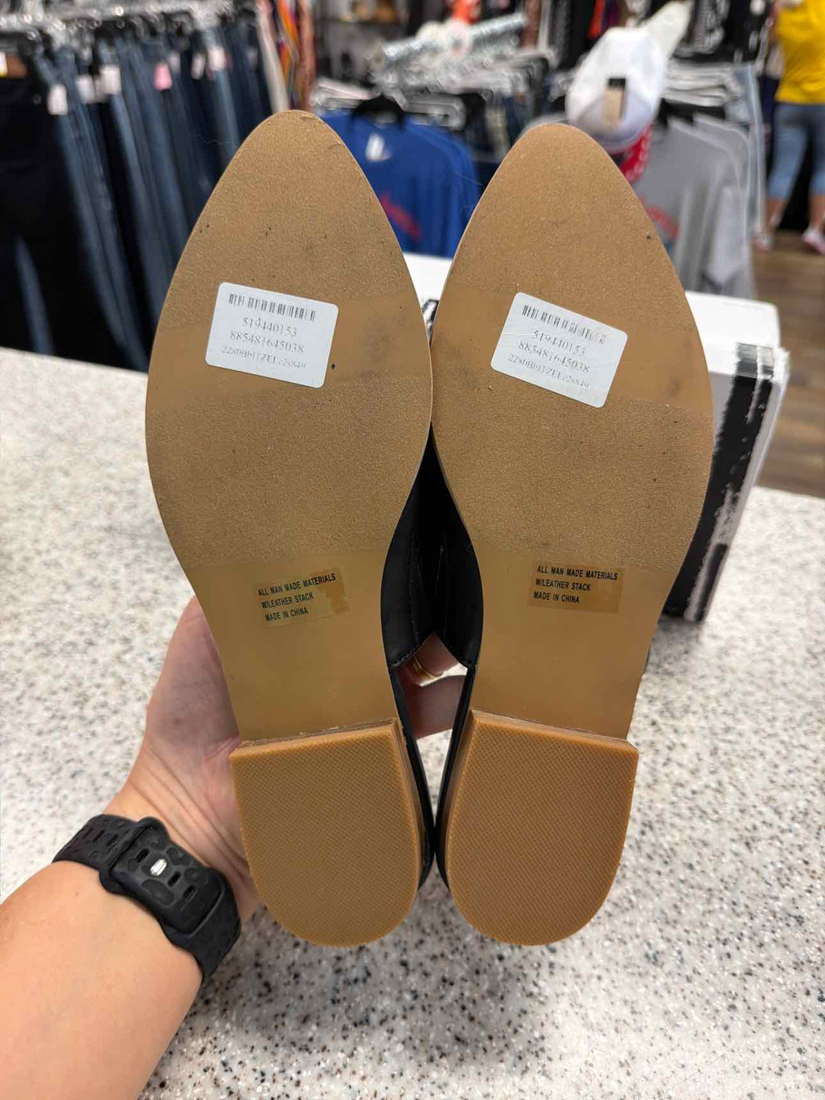 Dolce Vita Black Studded Slip-On Mule Flats Size 7 1/2