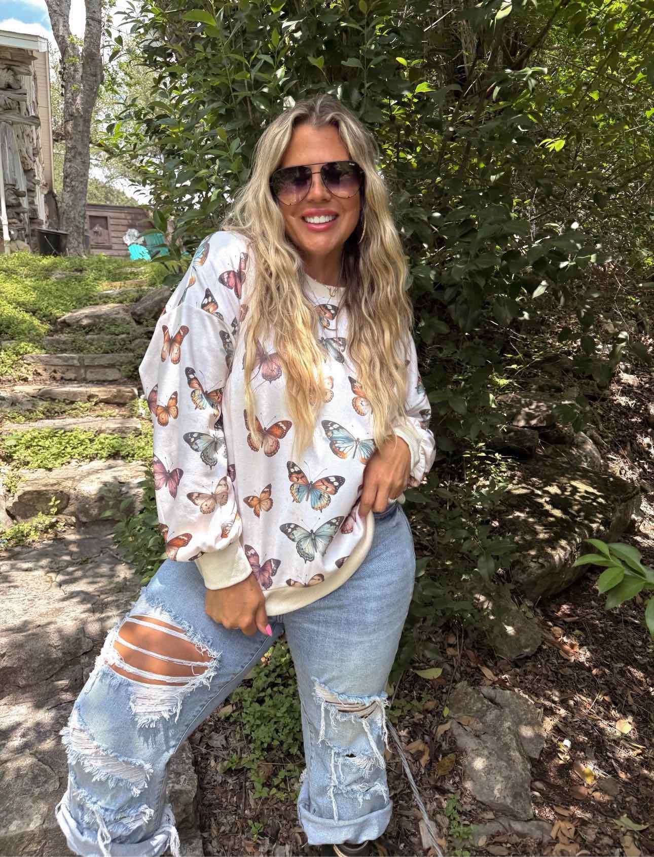 PREORDER!! Butterfly Season Sweatshirt Pullover Top