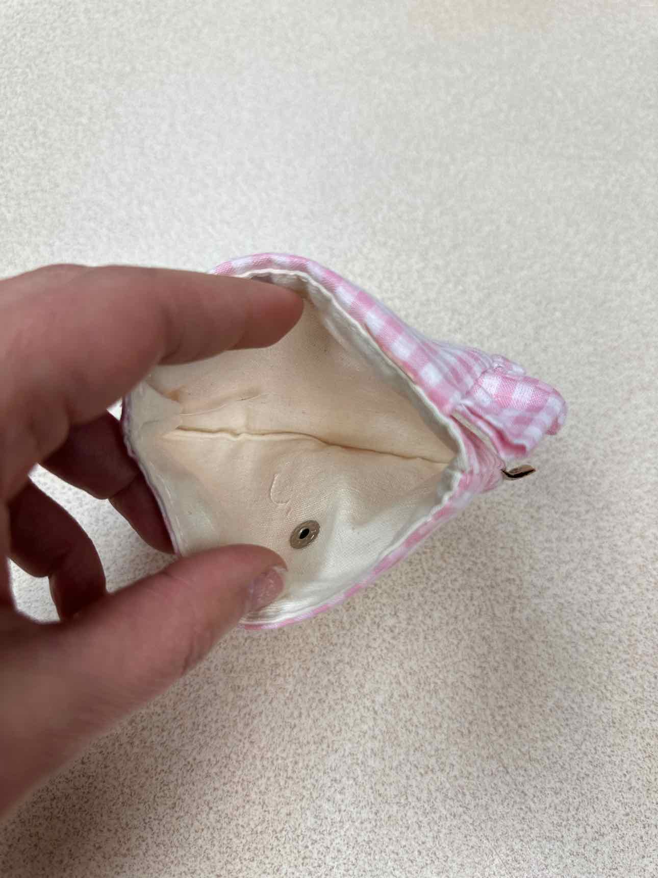 Cotton Snap Coin Pouch in Gingham Print