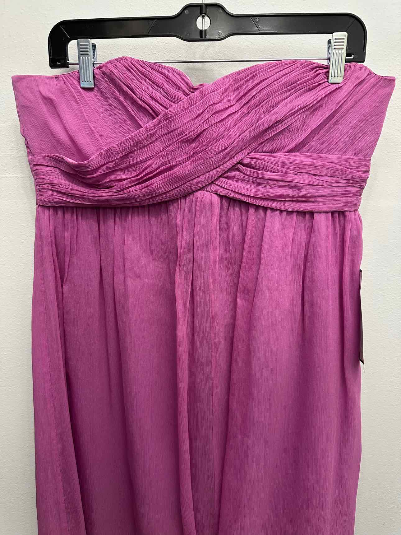 J. Crew NEW NWT Strapless Sweetheart Flowy Pleated Size 12 Fuchsia Dress