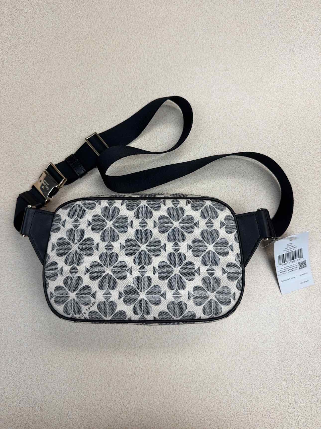 Kate Spade NEW Signature Spade Flower PVC Canvas Belt Bag White Black Handbags