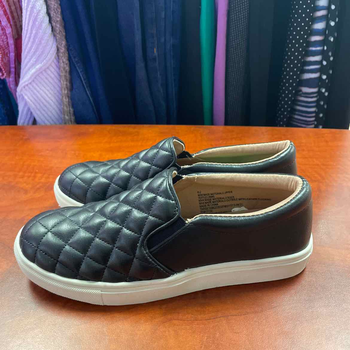 LifeStride Black Slip-On Square-Toe Comfort Shoes Size 6 1/2