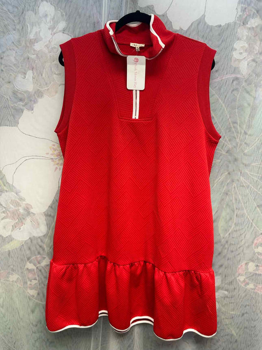 Jodifl NEW NWT Postiano Crush Textured Mini Size Large Red Dress