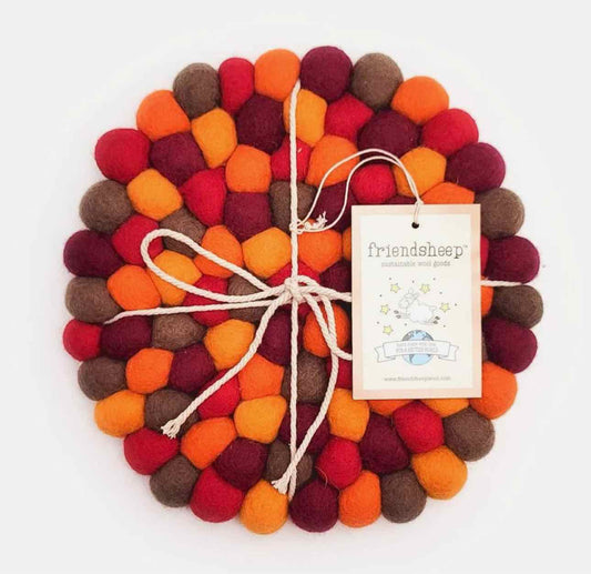 Seasonal Eco 8" Trivet Home Decor Made of 100% Wool