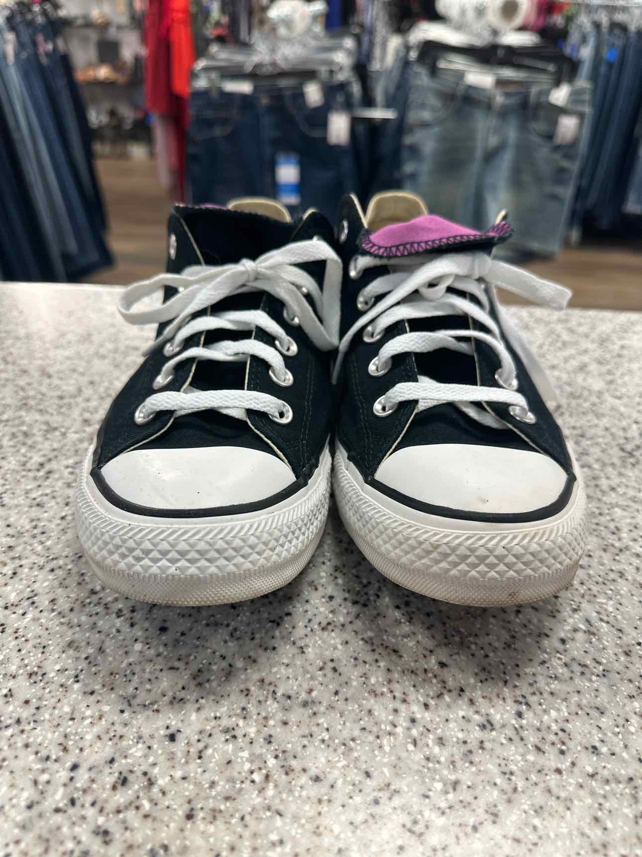 Converse Women's All Star low top Size 10 Black Purple Double Tongue Sneakers