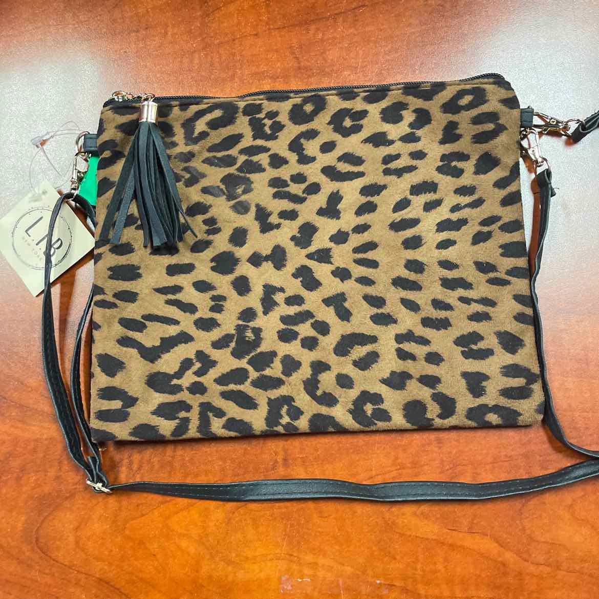 L.I.B. New York Leopard Print Crossbody Clutch