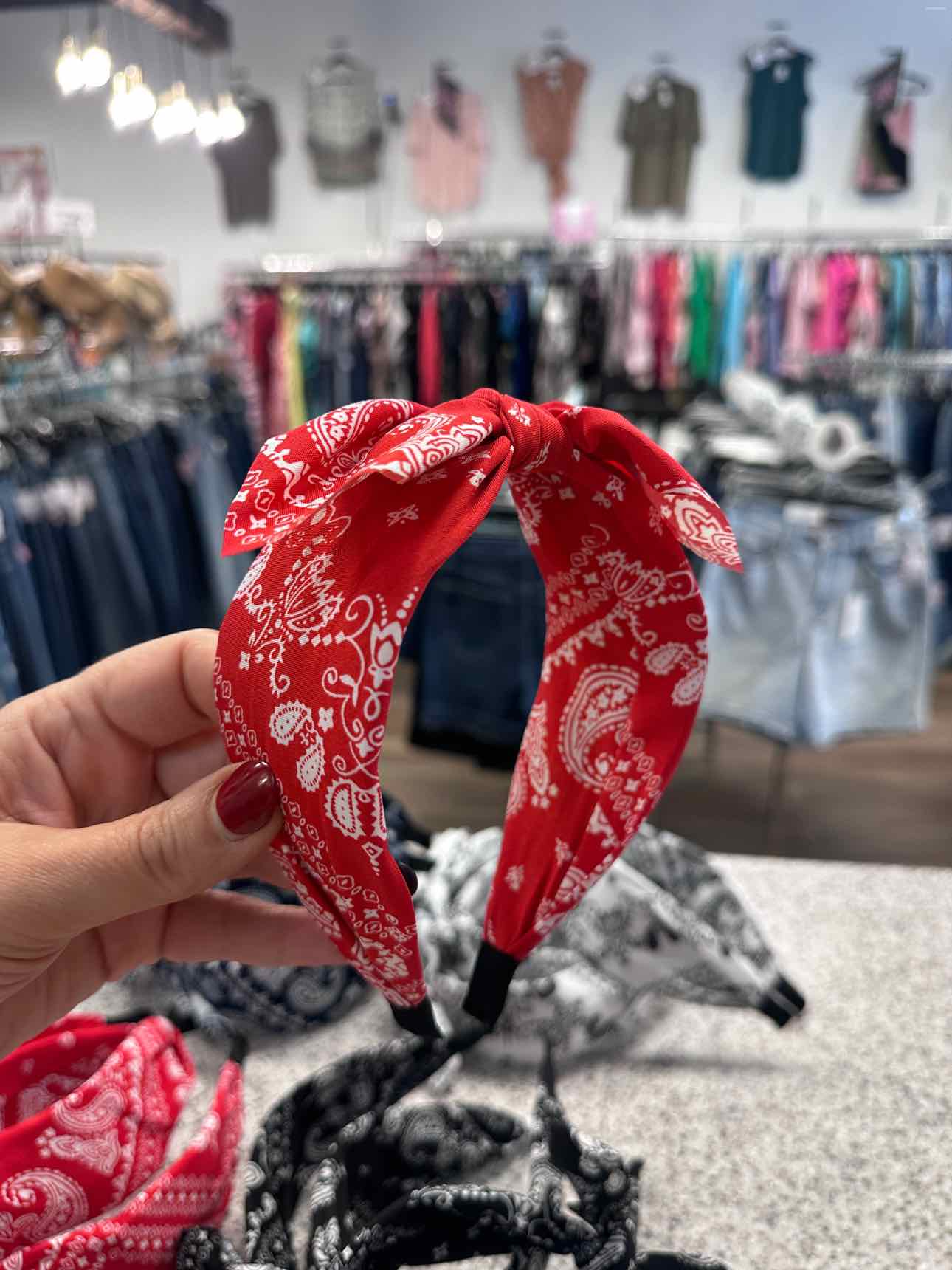 Bandana Paisley Boho Print with Tied Bow Headband