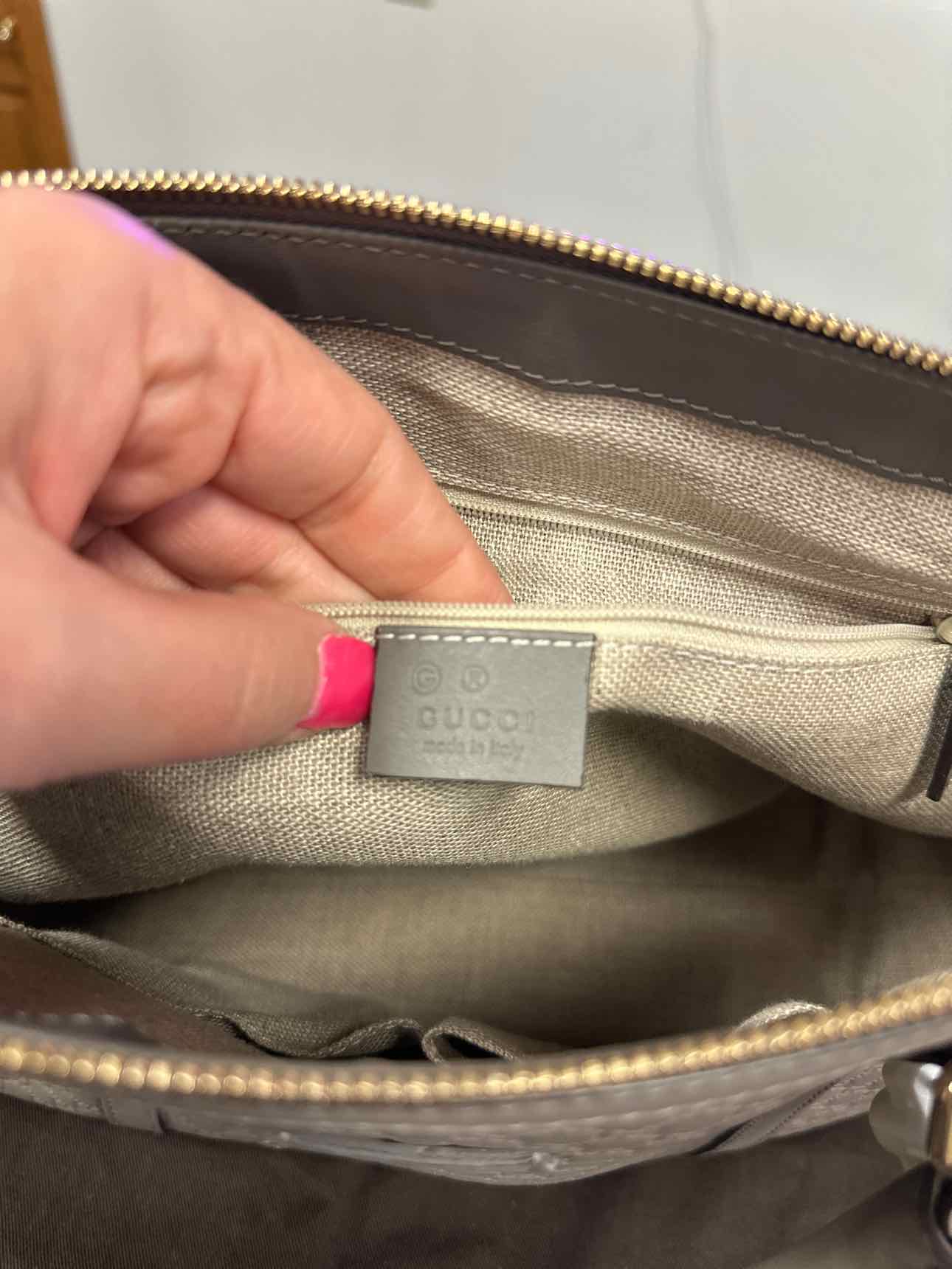 Gucci Size Microguccisima Leather Gray Shoulder Bag Handbags