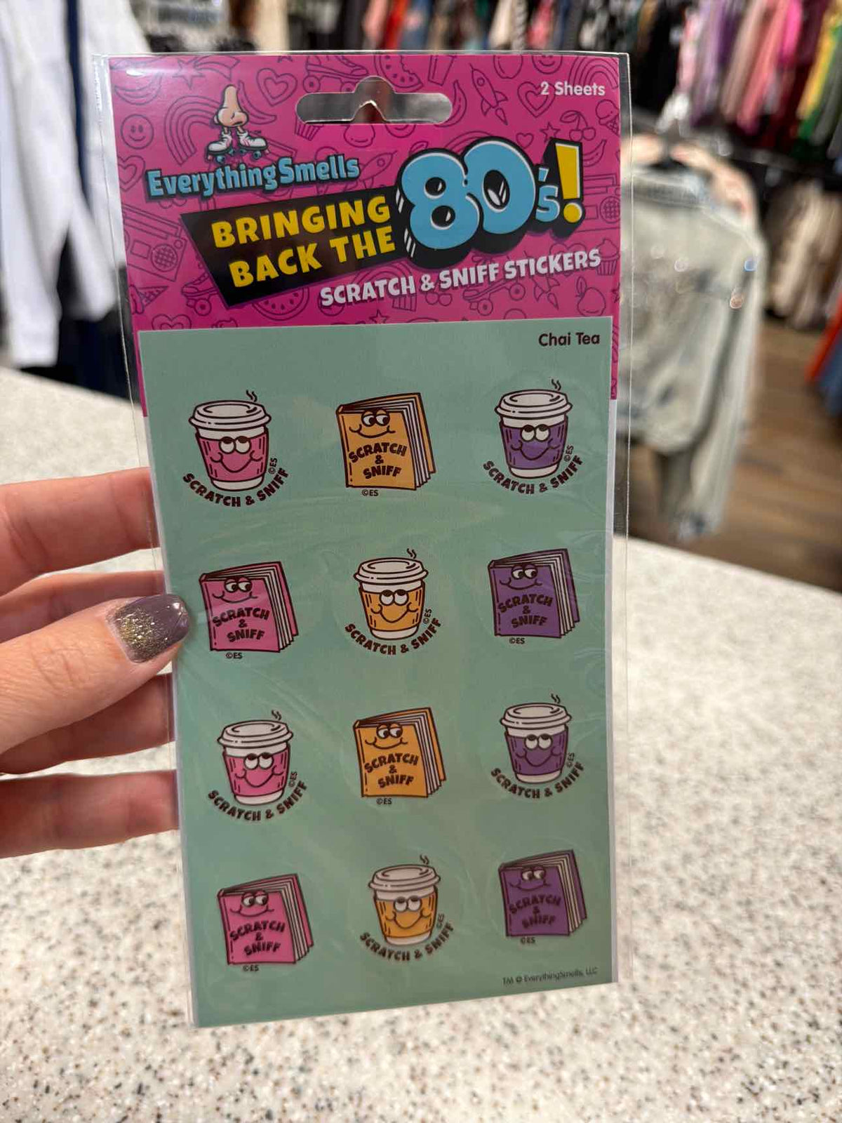 Bring Back the 80's! Scratch & Sniff Stickers 2 Sheets per Pack Stationary