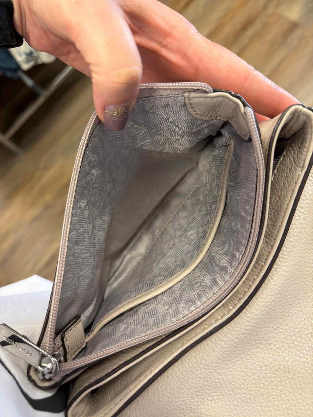 Michael Kors Geige Toned Pebbled Leather Crossbody Bag