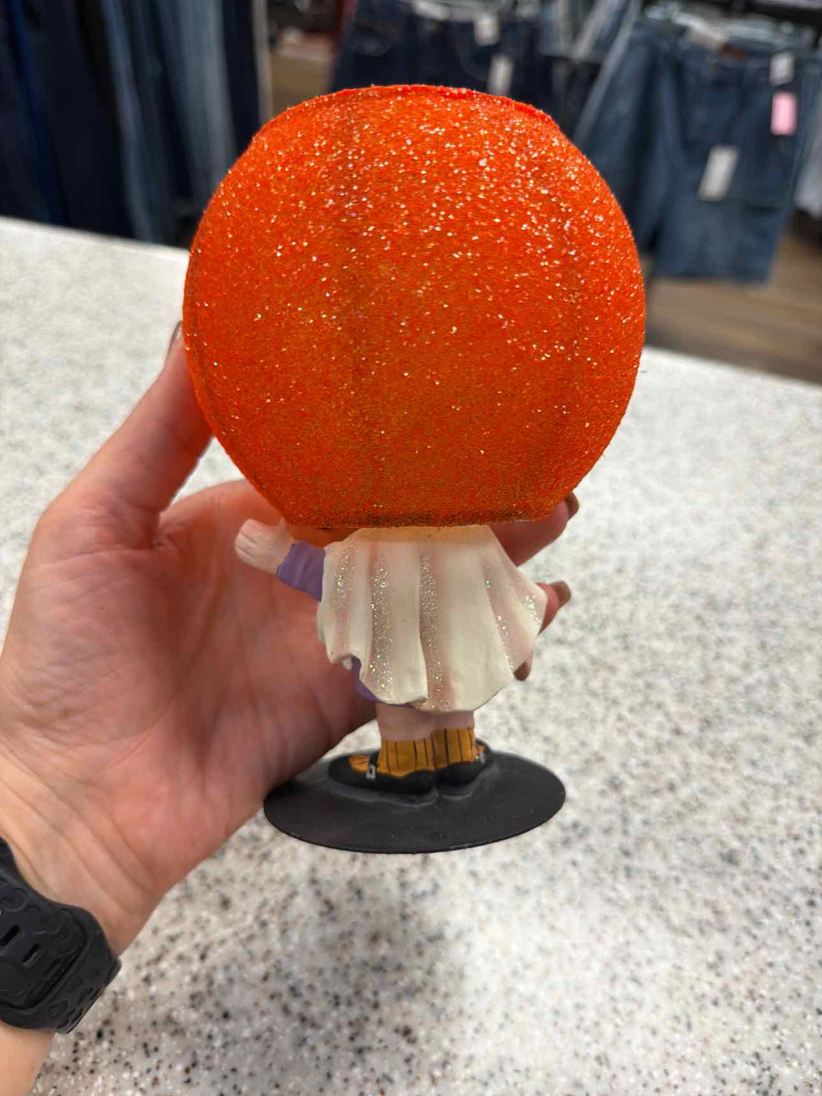 Department 56 Glitterville Jack O' Lantern Ghost Boy Pumpkin Head Candle Holder